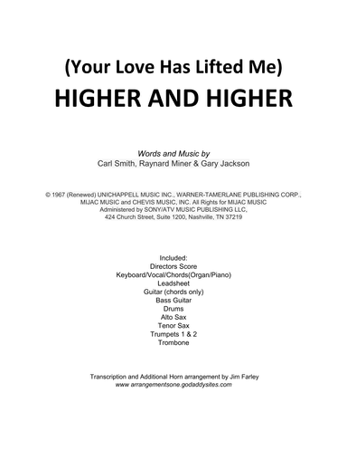 (your Love Has Lifted Me) Higher And Higher (arr. Jim Farley)