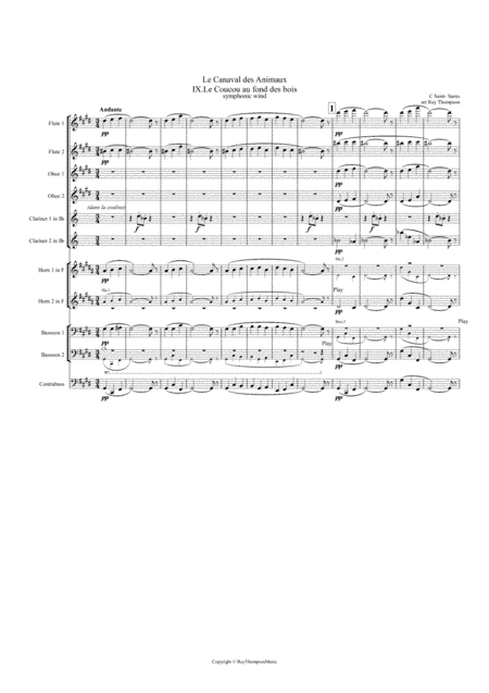 Saint-Saëns: Le Carnaval des Animaux  IX. Le Coucou au fond des bois - symphonic wind (arr. Ray Thompson)