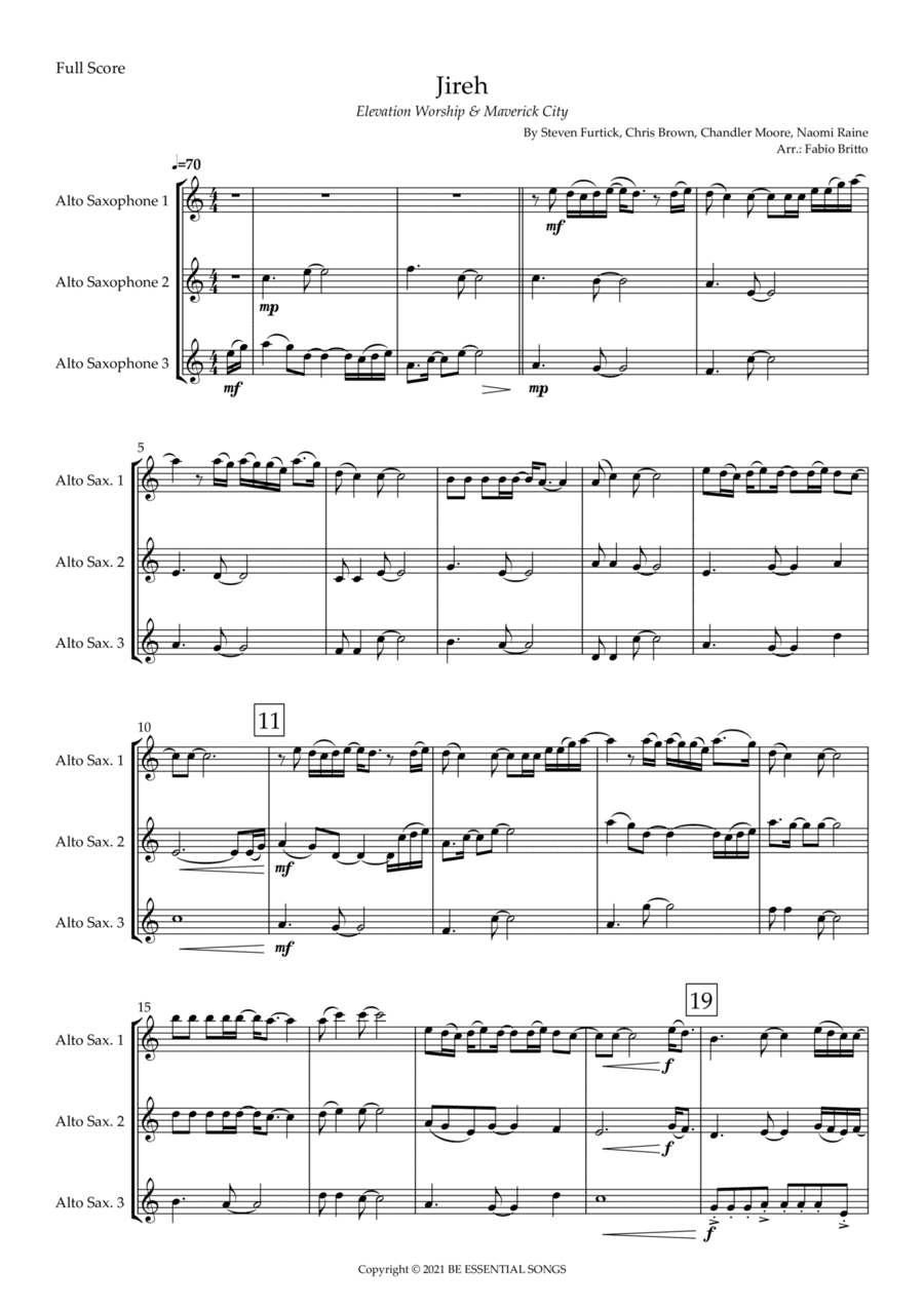 Jireh (arr. Fabio Britto)
