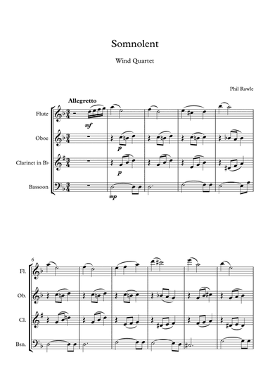 Somnolent - Wind Quartet