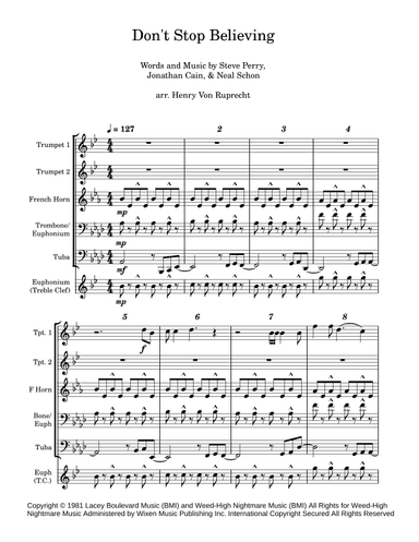 Don't Stop Believin' (arr. Henry Von Ruprecht)