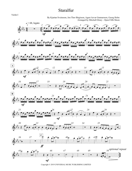 Starálfur (arr. Mitchell Drury)