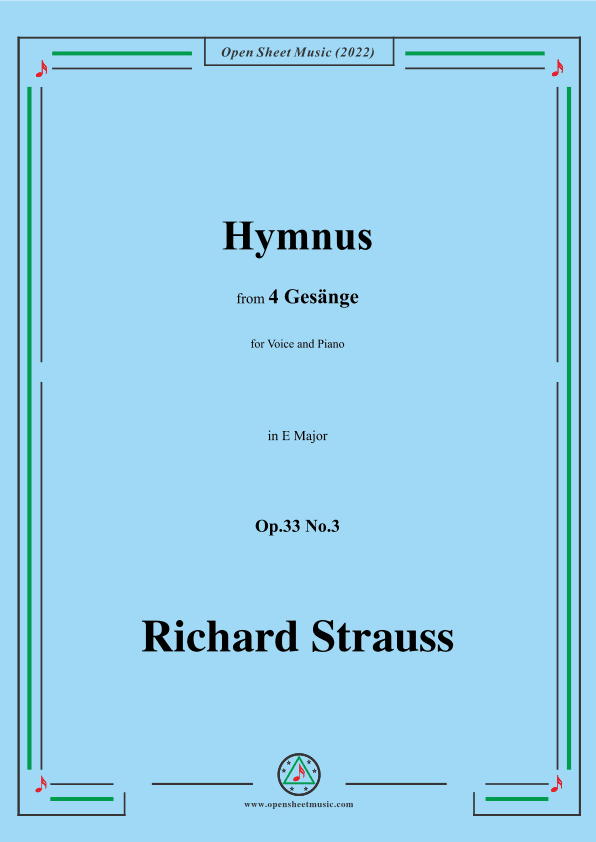 Richard Strauss-Hymnus,in E Major,Op.33 No.3 (arr. OSM Press)