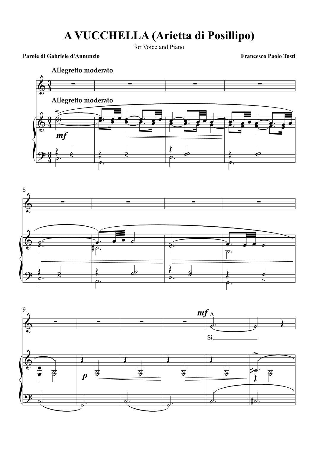 A vucchela, C major key, low voice (arr. ulysses77)