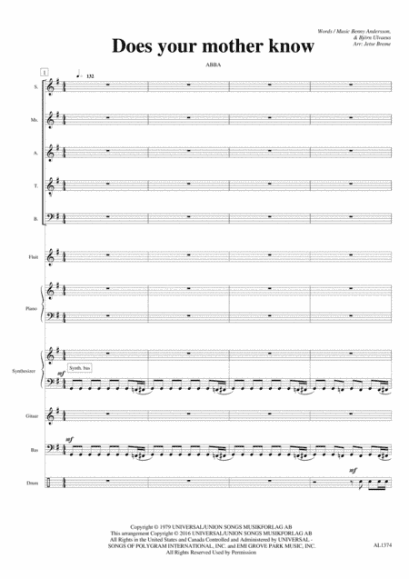 Does Your Mother Know (arr. Jetse Bremer)