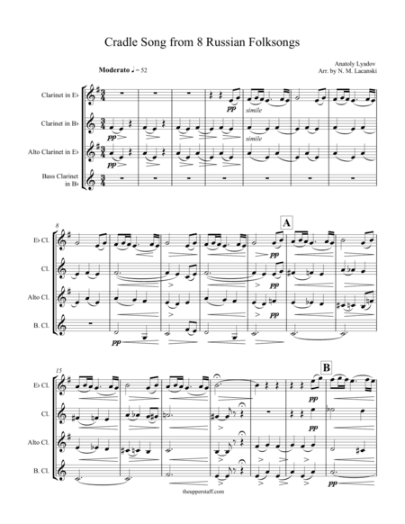 8 Russian Folksongs Cradle Song (arr. Nick Lacanski)