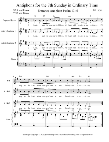 Antiphons for the 7th Sunday in Ordinary Time