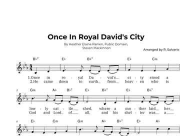 Once In Royal David's City (Key of E-Flat Major) (arr. R. Salvario)