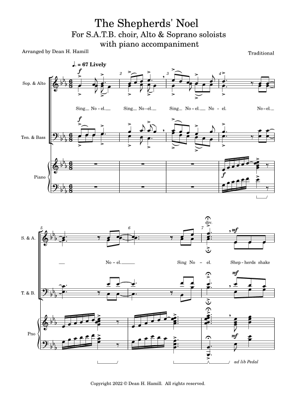 The Shepherds' Noel (arr. Dean H. Hamill)