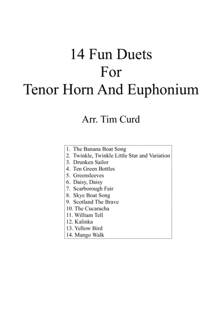14 Fun Duets For Tenor Horn And Euphonium (arr. Curd)