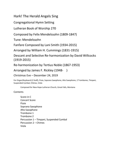 Hark! The Herald Angels Sing Congregational Hymn Setting (arr. WayWordBound)
