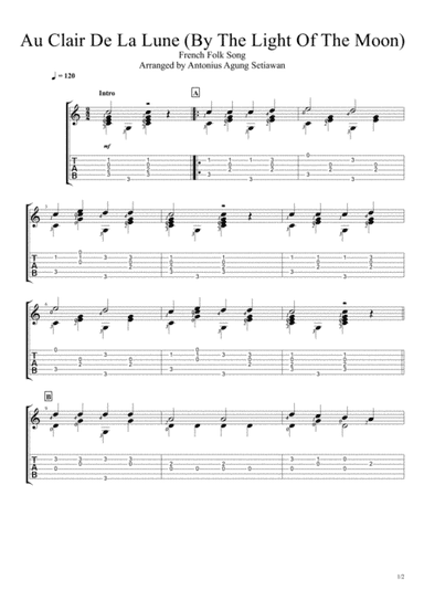 Au Clair De La Lune (Fingerstyle Guitar Solo) (arr. Antonius Agung Setiawan)