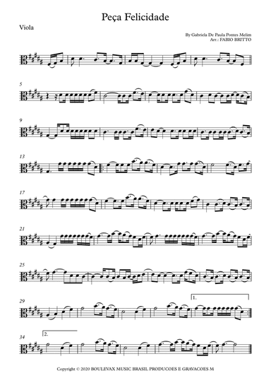 Peca Felicidade (arr. Fabio Britto)