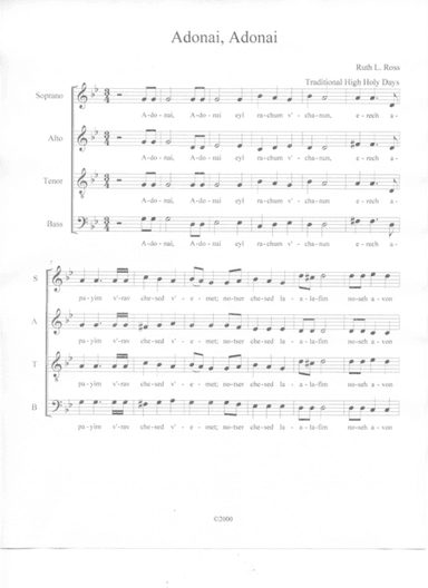 Adonai, Adonai (arr. Ruth L. Ross)