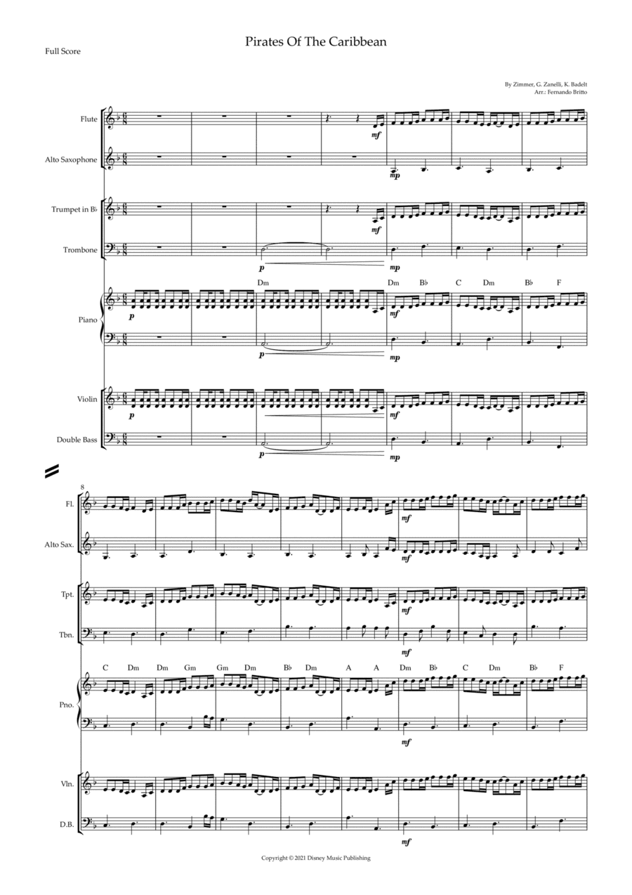 Pirates Of The Caribbean (arr. Fernando Britto)