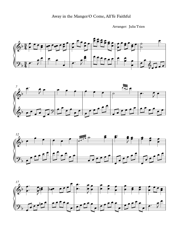 Away in the Manger Medley (arr. julia tsien)