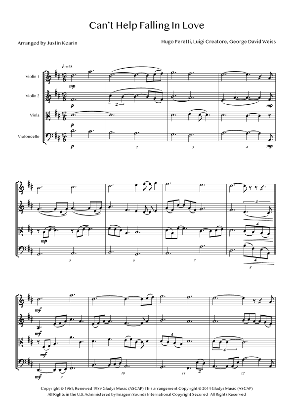 Can't Help Falling In Love (arr. Justin Kearin)