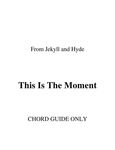 This Is The Moment (arr. RWM)