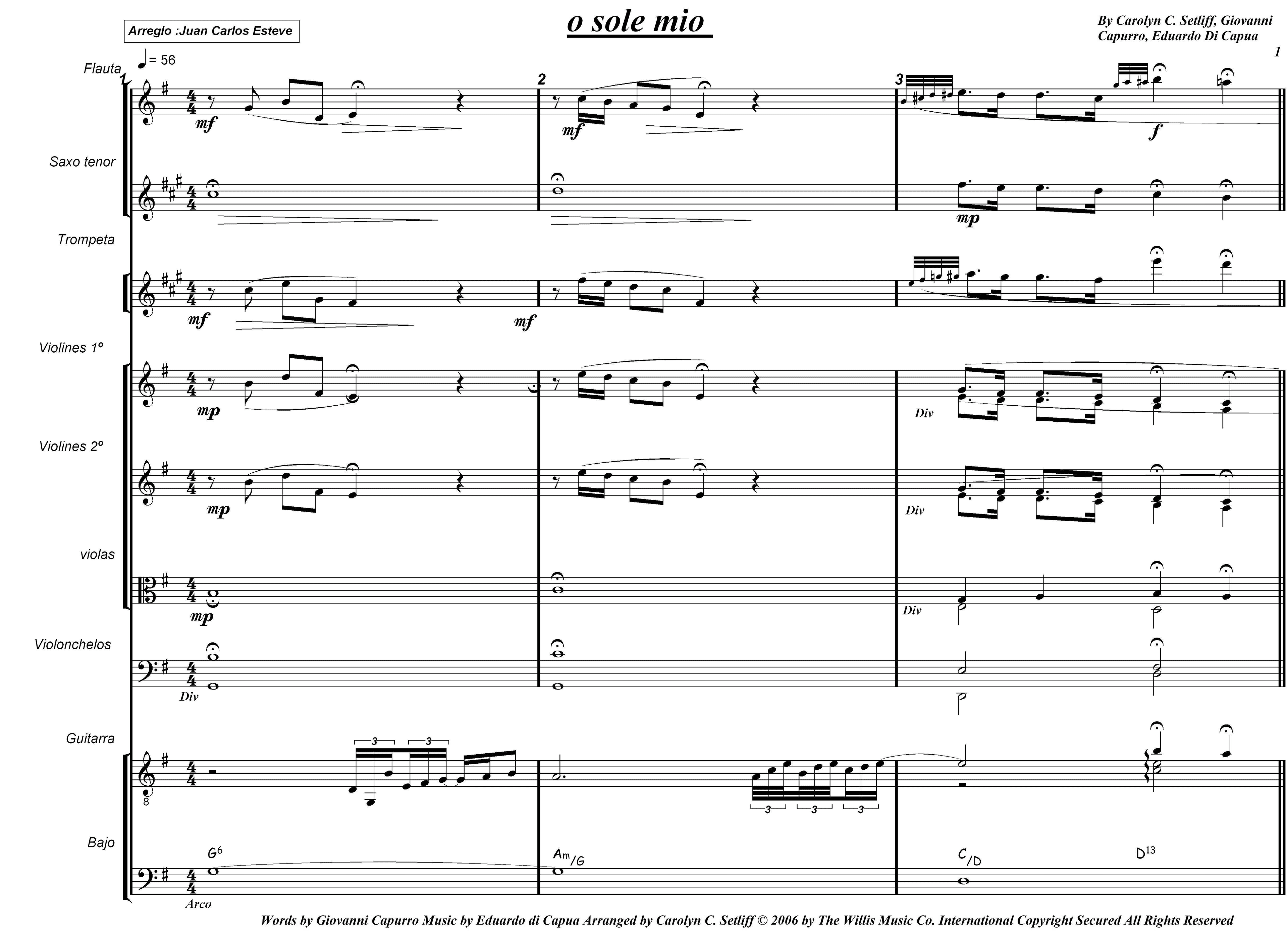 O Sole Mio (arr. juan carlos esteve / Gran Coda)