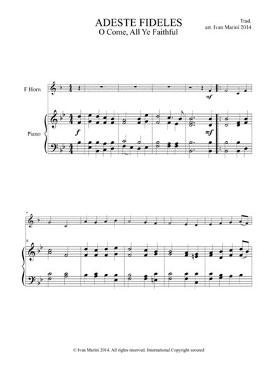 ADESTE FIDELES - O COME, ALL YE FAITHFUL - for Horn and Piano (arr. Ivan Marini)