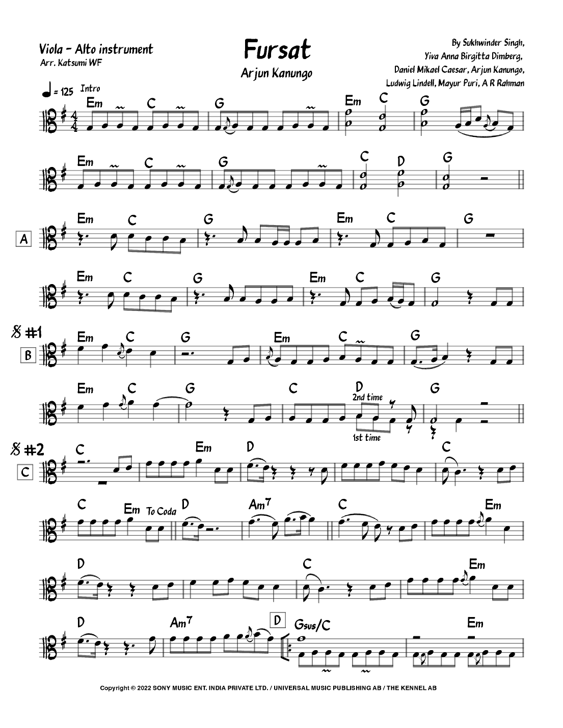 Fursat (arr. Katsumi WF)