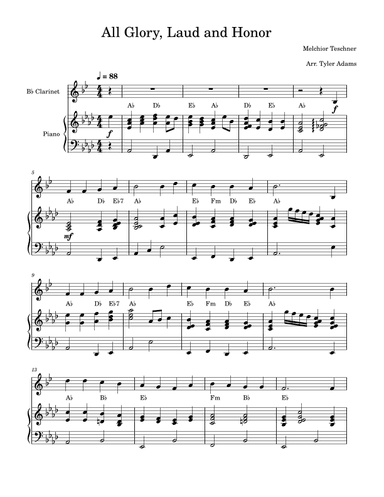 All Glory, Laud and Honor (Clarinet Solo and Piano) (arr. Tyler Adams)