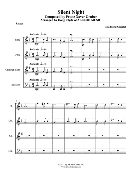 Silent Night for Woodwind Quartet (arr. Doug Clyde)