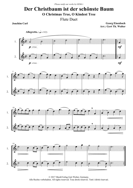 O Christmas Tree, O Kindest Tree (arr. Gert Th. Walter)