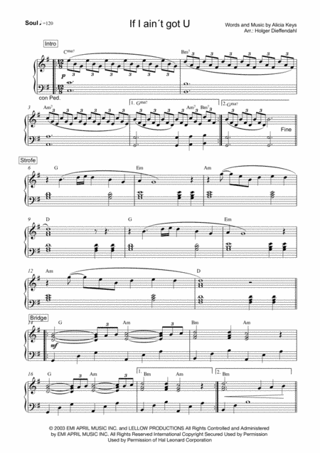 If I Ain't Got You (arr. Holger Dieffendahl)