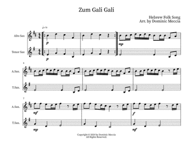 Zum Gali Gali- Alto Sax and Tenor Sax Duet (arr. Dominic Meccia)