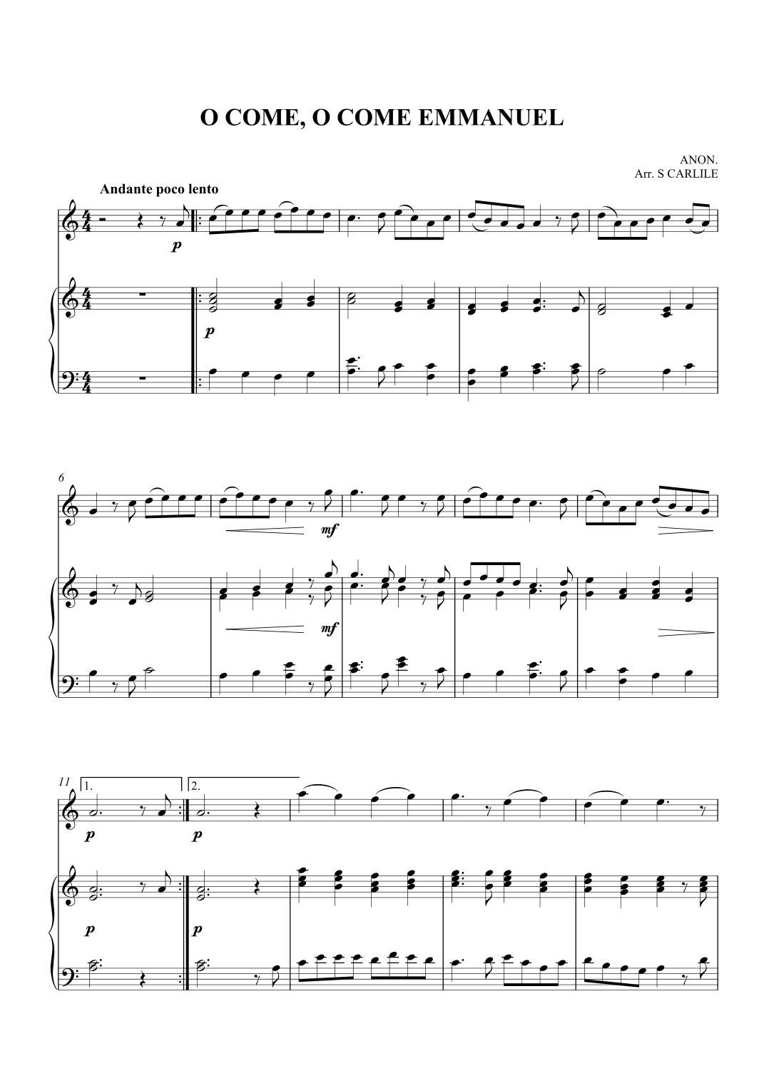 O Come, O Come Emmanuel (arr. SCarlile)