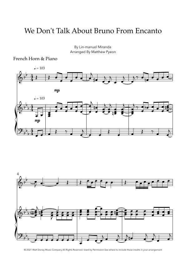 We Don't Talk About Bruno (arr. Matthew pyeon)