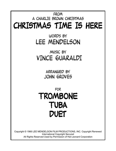 Christmas Time Is Here (arr. John Groves)