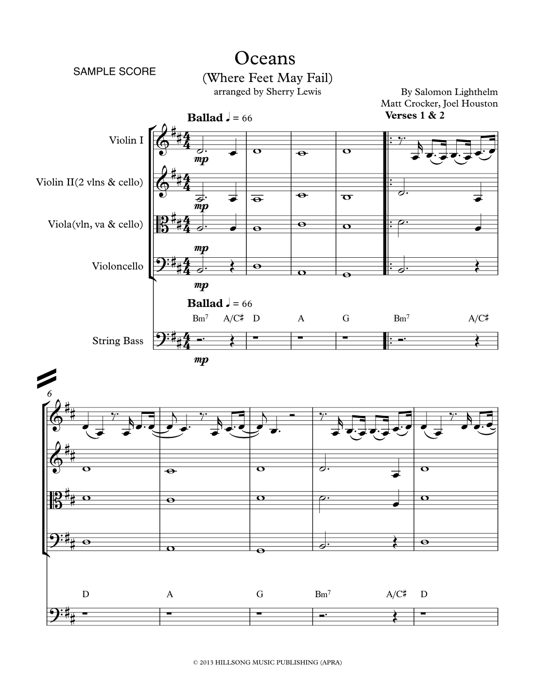 Oceans (where Feet May Fail) (arr. Sherry Lewis)