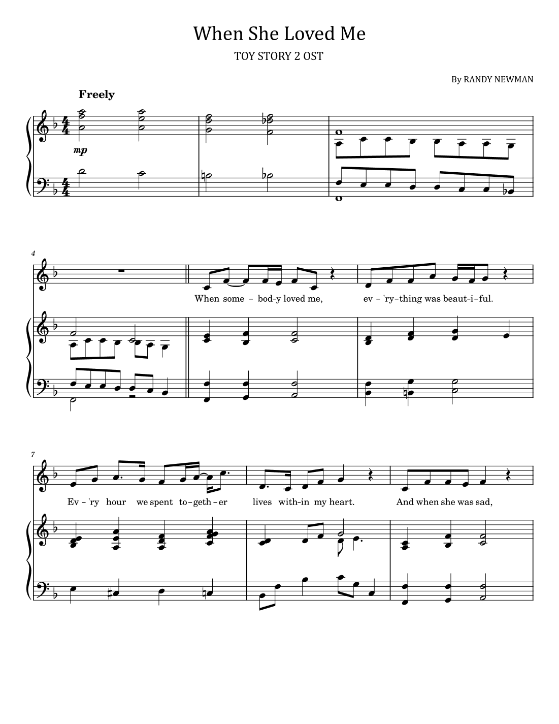 When She Loved Me (arr. poon)