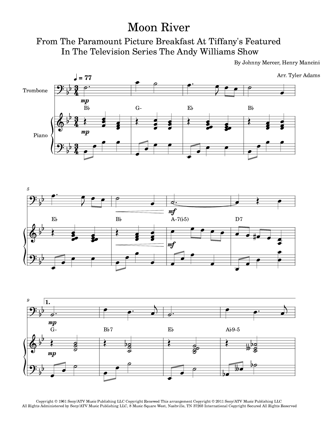 Moon River (arr. Tyler Adams)