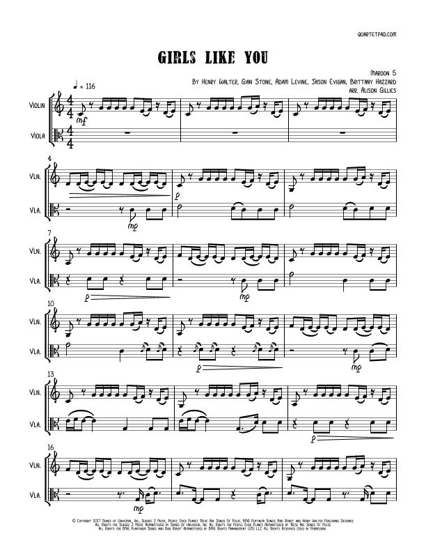 Girls Like You (arr. Alison Gillies)