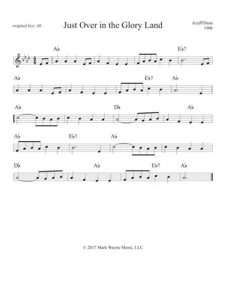 Just Over in the Glory Land (arr. Mark W. Huxhold)
