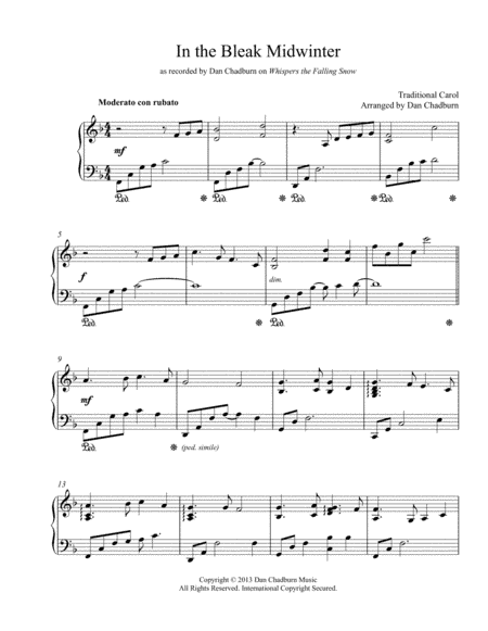 In the Bleak Midwinter (arr. Dan Chadburn)