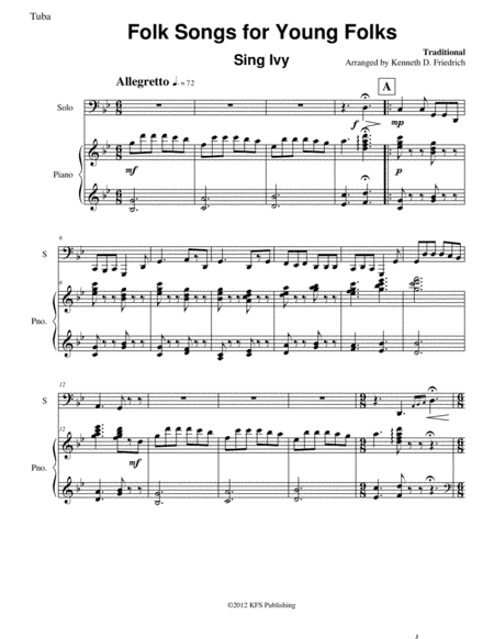 Folk Songs for Young Folks, Vol. 1 - tuba and piano (arr. Kenneth D. Friedrich)