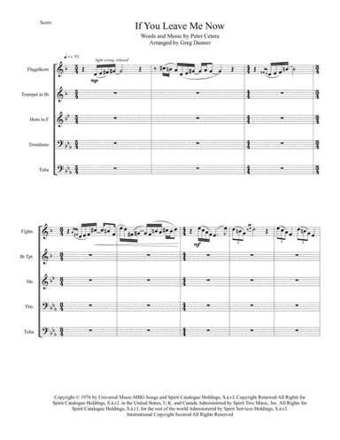If You Leave Me Now (arr. Greg Danner)