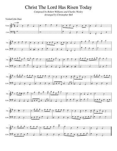 Christ The Lord Is Risen Today - Violin/Cello Duet (arr. Christopher Bell)