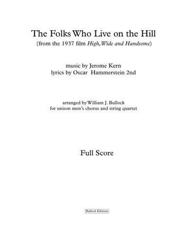 The Folks Who Live On The Hill (arr. William J. Bullock)