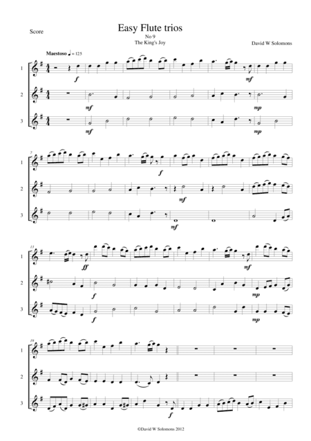 The King's Joy for flute trio (arr. David Warin Solomons)