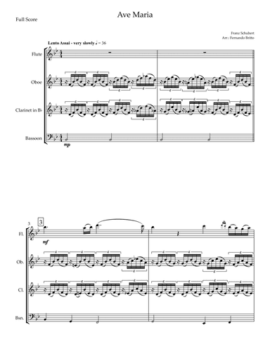 Ave Maria (Franz Schubert) for Woodwind Quartet (arr. Fernando Britto)