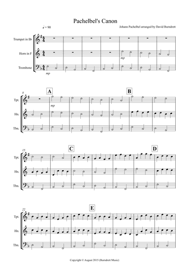 Pachelbel's Canon for Brass Trio (arr. David Burndrett)