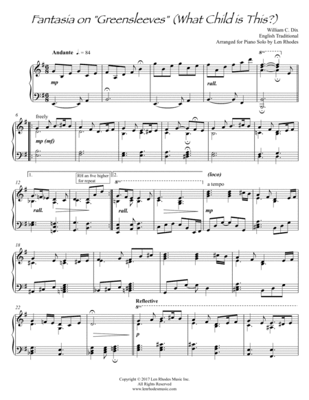 What Child Is This? - Piano Solo (arr. Len Rhodes)