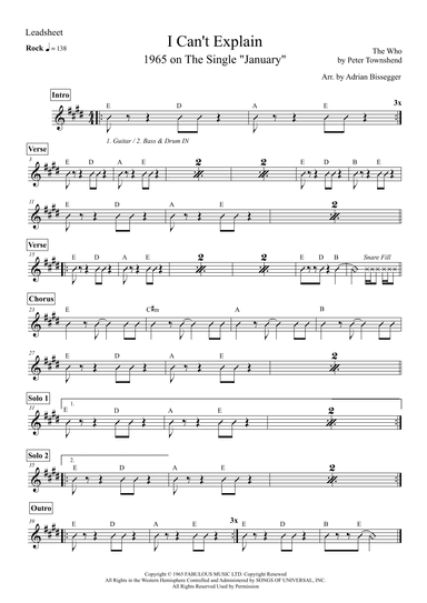 I Can't Explain (arr. Adrian Bissegger)