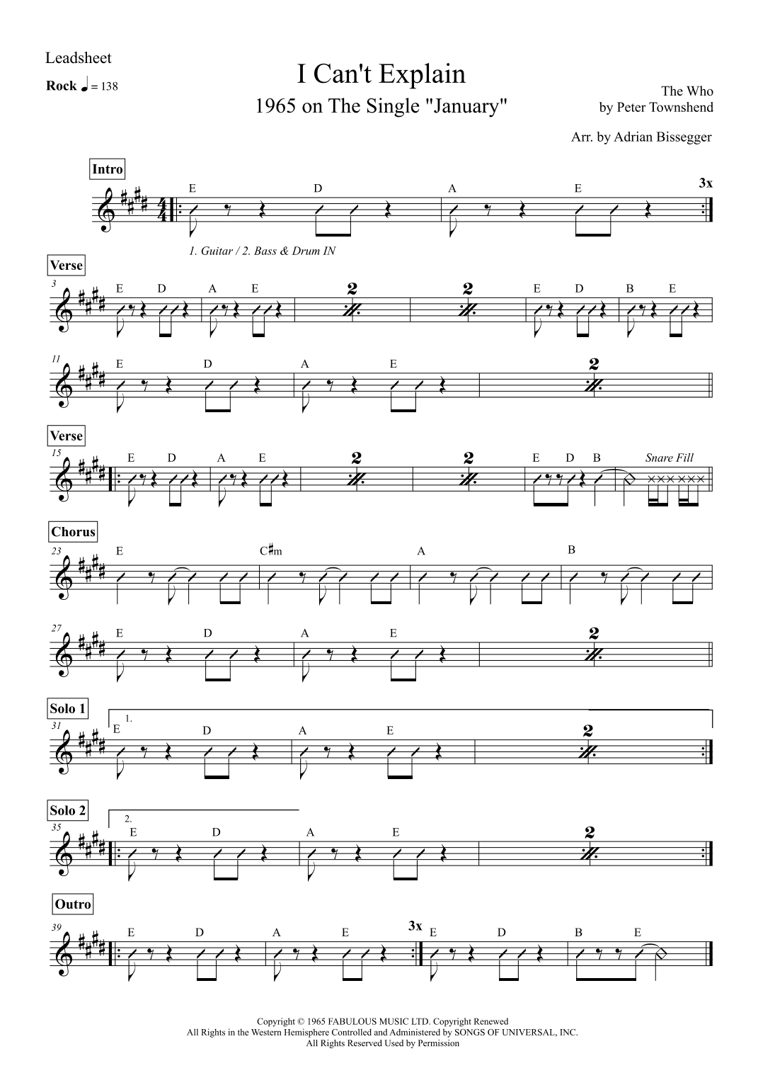 I Can't Explain (arr. Adrian Bissegger)