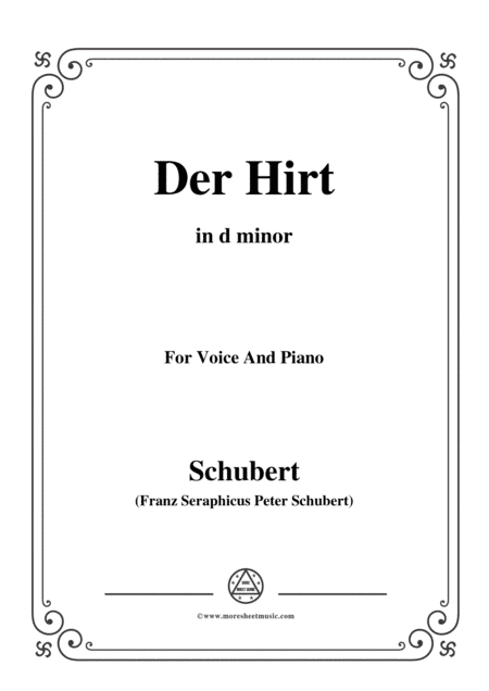 Schubert-Der Hirt,in d minor,D.490,for Voice and Piano (arr. MSM)